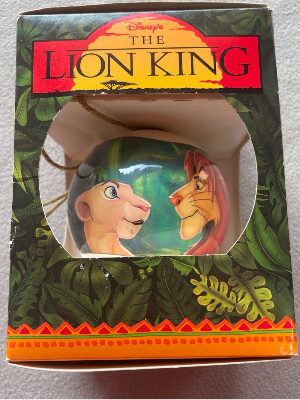 Vintage 1990's Disney's The Lion King Young and adult Simba Christmas Ornament